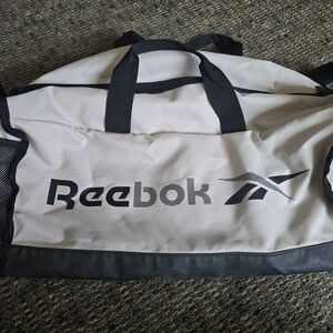 Reebok Cream and Black Duffel Bag